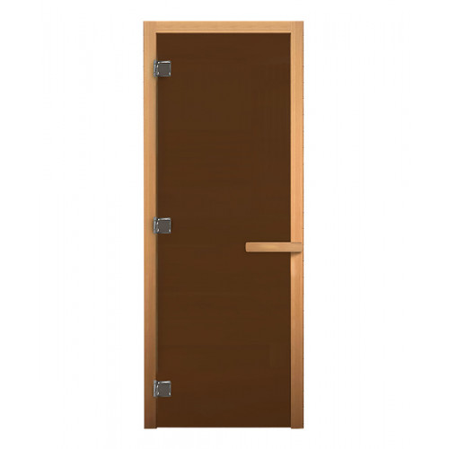 Дверь Бронза матовая 170*70, 8 мм, 3 петли, , коробка осина