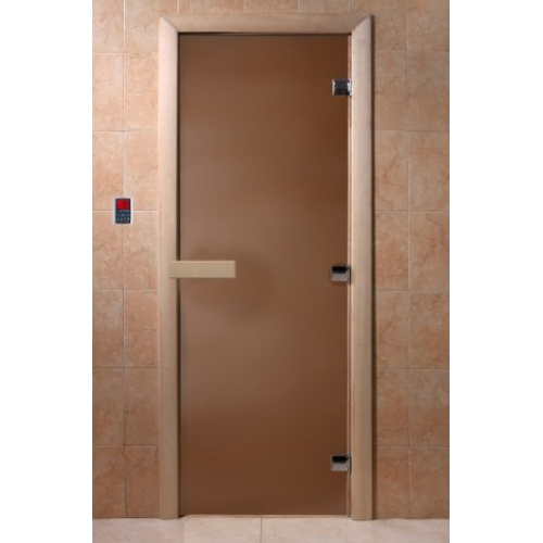 Дверь Бронза матовая 170*70, 8 мм, 3 петли, , коробка осина