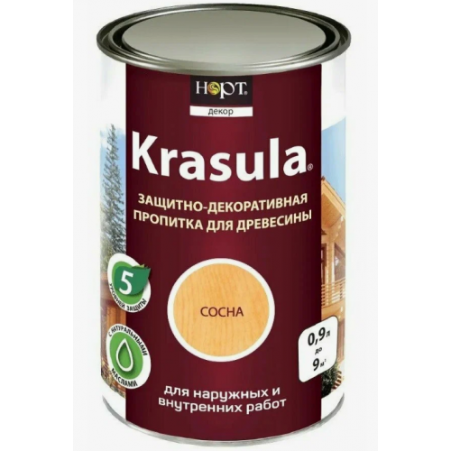 Защитно-декоратиноый состав KRASULA Сосна 0,95 л /0,85 кг НОРТ
