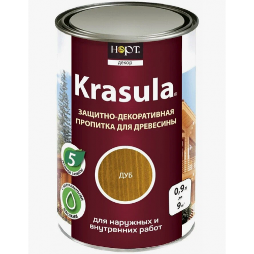 Защитно-декоратиноый состав KRASULA  ДУБ 0,95 л /0,85 кг НОРТ