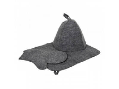 41184 Набор из трех предметов (шапка, коврик, рукавица), серый