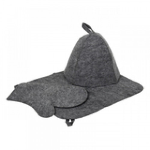 41184 Набор из трех предметов (шапка, коврик, рукавица), серый