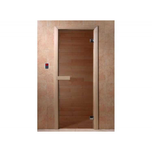 Дверь Бронза  1900*700, 6 мм, 2 петли, коробка хвоя