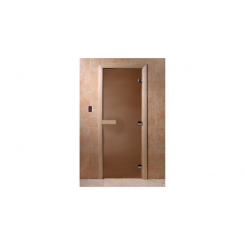 Дверь Бронза  180*70, 8 мм, 3 петли, , коробка ольха