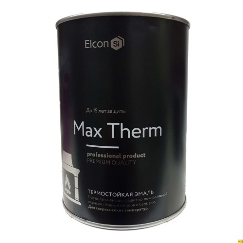 Эмаль термостойкая ELKON черная до 1000С (0,4 кг)
