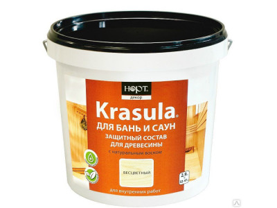 Защитный состав для бань и саун KRASULA 2,9 кг без литографии НОРТ