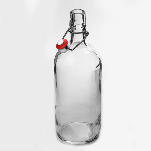 Бутылка с бугельной пробкой 1л. прозрачная