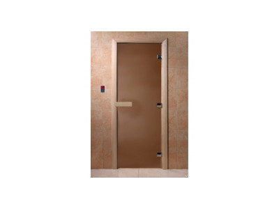 Дверь Бронза матовая 190*70, 8 мм, 3 петли, , коробка осина
