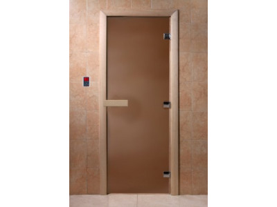 Дверь Бронза матовая 190*70, 8 мм, 3 петли, коробка осина (GB магнит )
