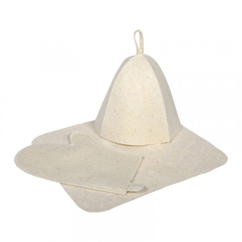 41218 Набор из 3-х предметов (шапка, коврик,рукавица), белый