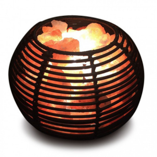 Лампа солевая ваза-шар ротанг 240*240*230 мм  5,5 кг