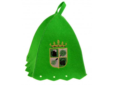 Б4710 Шапка "Банный герб"зеленая